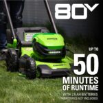 Greenworks 80V 21" Cordless Battery Push Lawn Mower,730 CFM Cordless Battery Leaf Blower,Combo Kit w/(1) 4Ah Battery & (1) 4A Rapid Charger - Image 5