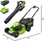 Greenworks 80V 21" Cordless Battery Push Lawn Mower,730 CFM Cordless Battery Leaf Blower,Combo Kit w/(1) 4Ah Battery & (1) 4A Rapid Charger - Image 12