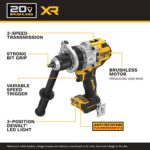 DEWALT 20V MAX XR 1/2 Inch Brushless Cordless Hammer Drill Kit with 8AH Battery and Charger, 3 Speed (DCD1007WW1) - Image 4
