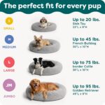 Furhaven 30" Round Calming Donut Dog Bed for Medium/Small Dogs, Refillable w/ Removable Washable Cover, Up to 45 lbs - Shaggy Plush Long Faux Fur Donut Bed -Mist Gray, Medium,30.0"L x 30.0"W x 10.0"Th - Image 7