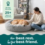 Furhaven 30" Round Calming Donut Dog Bed for Medium/Small Dogs, Refillable w/ Removable Washable Cover, Up to 45 lbs - Shaggy Plush Long Faux Fur Donut Bed -Mist Gray, Medium,30.0"L x 30.0"W x 10.0"Th - Image 10