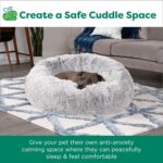 Furhaven 30" Round Calming Donut Dog Bed for Medium/Small Dogs, Refillable w/ Removable Washable Cover, Up to 45 lbs - Shaggy Plush Long Faux Fur Donut Bed -Mist Gray, Medium,30.0"L x 30.0"W x 10.0"Th - Image 11