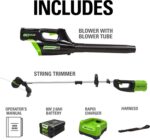 Greenworks 80V 25" TruBrushless™ Dual Blade Mower, 5.0Ah Battery and Charger + 80V Cordless Brushless String Trimmer + Leaf Blower Combo, 2Ah Battery and Charger - Image 5