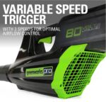 Greenworks 80V 25" TruBrushless™ Dual Blade Mower, 5.0Ah Battery and Charger + 80V Cordless Brushless String Trimmer + Leaf Blower Combo, 2Ah Battery and Charger - Image 6
