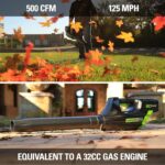 Greenworks 80V 25" TruBrushless™ Dual Blade Mower, 5.0Ah Battery and Charger + 80V Cordless Brushless String Trimmer + Leaf Blower Combo, 2Ah Battery and Charger - Image 7