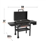 Blackstone Original 28" Griddle, Outdoor Cooking Station with Built-In Hood, Black - Includes Extendable Side Shelves and Caster Wheels - Image 4
