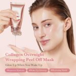 medicube Wrapping Mask Collagen Overnight Peel Off Facial Mask | Elasticity & Hydration Care, Reduces Sagging & Dullness | Hydrolyzed Collagen For Glowing Skin | Korean Skin Care, 2.53 fl.oz - Image 4