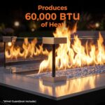 BALI OUTDOORS 42 inch Propane Fire Pit Patio Outdoor Fire Pit Table Large Black Firepits for Outside Rectangular - Image 3