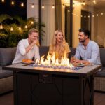 BALI OUTDOORS 42 inch Propane Fire Pit Patio Outdoor Fire Pit Table Large Black Firepits for Outside Rectangular - Image 5