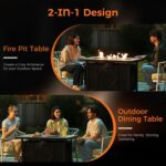 BALI OUTDOORS 42 inch Propane Fire Pit Patio Outdoor Fire Pit Table Large Black Firepits for Outside Rectangular - Image 6
