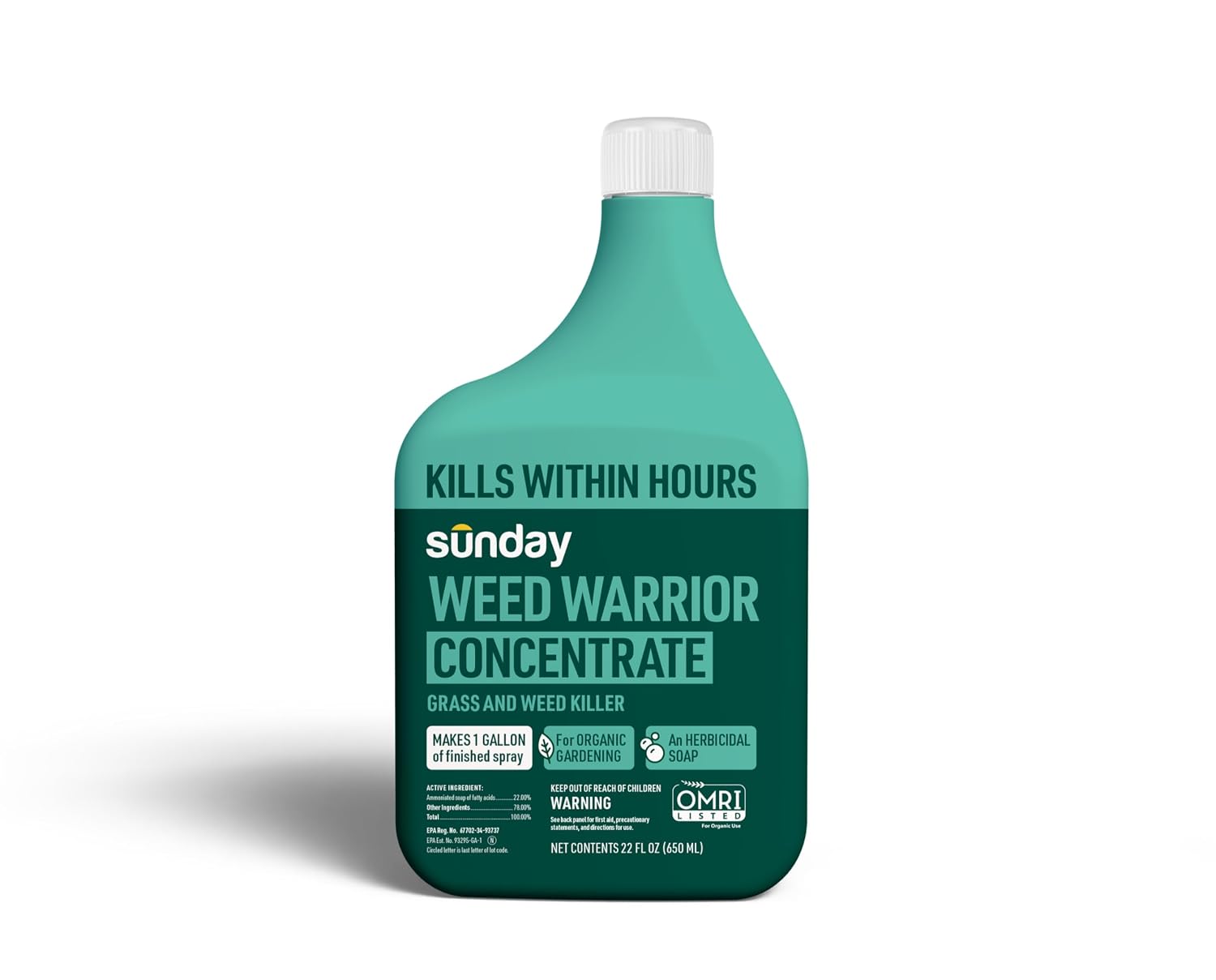 Sunday Weed Warrior Concentrate Kit, Organic Weed & Grass Killer, OMRI Listed Herbicidal Soap, Kills Dandelion, Crabgrass, Clover, Moss, (2) 22 fl oz Concentrate + Reusable Pouch + Wand Sprayer - Image 7