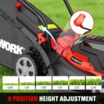 EWORK 40V Electric Lawn Mower Cordless, 14" Electric Push Mower with Grass Catchers, 2 x 4.0 Ah Batteries & Charger, 6-Height Adjustment, 21 lbs Lightweight Battery Powered Lawnmower for Small Yard - Image 6