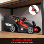 EWORK 40V Electric Lawn Mower Cordless, 14" Electric Push Mower with Grass Catchers, 2 x 4.0 Ah Batteries & Charger, 6-Height Adjustment, 21 lbs Lightweight Battery Powered Lawnmower for Small Yard - Image 8