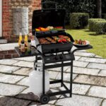 Feasto 2 Burner Propane Gas Grill with 26,500 BTUs Output, Porcelain-Enamel Main Body and Lid, Propane BBQ Grill with Warming Rack & Side Tables for Patio, Backyard, Poolside Gatherings - Image 3