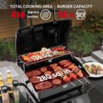 Feasto 2 Burner Propane Gas Grill with 26,500 BTUs Output, Porcelain-Enamel Main Body and Lid, Propane BBQ Grill with Warming Rack & Side Tables for Patio, Backyard, Poolside Gatherings - Image 6
