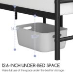 Yaheetech Victorian Vintage Queen Metal Platform Bed Frame, Classic Iron Art Headboard & Footboard, Stable & Noiseless, 12.6 Inch Under Bed Storage, No Box Spring Needed, Easy Assembly, Black - Image 9