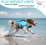 VIVAGLORY Sports Style Dog Life Vest, Dog Life Jacket for Swimming & Boating, Ripstop & Buoyancy for Puppy Doggy, Lifejacket with Handle, XL, Blue - Image 3