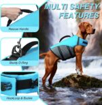 VIVAGLORY Sports Style Dog Life Vest, Dog Life Jacket for Swimming & Boating, Ripstop & Buoyancy for Puppy Doggy, Lifejacket with Handle, XL, Blue - Image 5