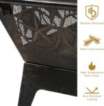Sunnydaze Northern Galaxy 32-Inch Outdoor Fire Pit with Grill Grate, Spark Screen, and Poker - Heavy-Duty Wood-Burning Fire Pit for Outside - Image 5