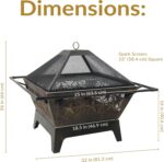 Sunnydaze Northern Galaxy 32-Inch Outdoor Fire Pit with Grill Grate, Spark Screen, and Poker - Heavy-Duty Wood-Burning Fire Pit for Outside - Image 7