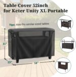 MR. COVER Outdoor prep table cover 52 inch for Keter Unity XL Outdoor Rolling Table Cart, 600D Heavy Duty Waterproof for Grill Dining Kitchen Island cart Protective, Outdoor Storage Cabinet Cover - Image 3