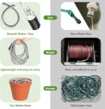 Garden Hose 50 ft, Stainless Steel Water Hose with 10 Function Nozzle Flexible, Heavy Duty, Lightweight, No-Kink, Pet Proof, Puncture Proof Hose Metal for Yard, Outdoor - Image 6