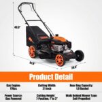 21" Self-Propelled Gas Lawn Mower – 170CC 4-Stroke Engine, 7 Cutting Heights, 3-in-1 Mulch/Bag/Discharge, 1.9-Bushel Large Grass Collector, EPA Compliant - Image 3