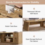 Tribesigns 78" L Shaped Desk with Drawers, Large Executive Office Desk with File Cabinet and Shelves, Modern Corner Computer Table Business Furniture for Home Office, Brown - Image 6