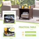Devoko 3 Pieces Patio Furniture Set, PE Rattan Wicker Patio Set with Two Outdoor Chairs and Table, Upgraded Patio Chairs and Table for Porch, Garden Poolside Balcony - Image 6