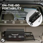 Royal Gourmet PD3001 3-Burner Propane Gas Griddle with Collapsible Stand, 23-Inch Portable Griddle with Side Table & 314 Sq. In. Cooking Area for Camping, Tailgating, Backyard & Patio, Black - Image 5
