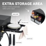 Royal Gourmet PD3001 3-Burner Propane Gas Griddle with Collapsible Stand, 23-Inch Portable Griddle with Side Table & 314 Sq. In. Cooking Area for Camping, Tailgating, Backyard & Patio, Black - Image 9