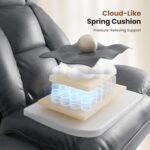 Big and Tall Office Chair, Flip Armrests for Pets & Cross Legged Sitting, Executive Ergonomic Computer Gaming Chair with Foot Rest, Teddy Fleece Wide Seat Reclining Desk Chair, White Vanity Chair - Image 4