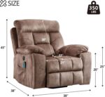 CANMOV Large Power Lift Recliner Chair with Massage and Heat for Elderly Big and Tall People, Overstuffed Wide Recliners with 2 Cup Holders, Side Pocket and USB Port, Camel - Image 3