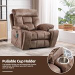 CANMOV Large Power Lift Recliner Chair with Massage and Heat for Elderly Big and Tall People, Overstuffed Wide Recliners with 2 Cup Holders, Side Pocket and USB Port, Camel - Image 8
