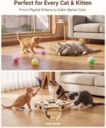 Cat Toys for Indoor Cats - Cat Nail File Box with Interactive Cat Toys, 2026 Upgraded Cat Puzzle Feeder Scratch Puzzle Toy for Indoor Cats, Natural Claw Care (Natural Wood) - Image 6