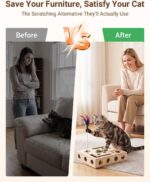Cat Toys for Indoor Cats - Cat Nail File Box with Interactive Cat Toys, 2026 Upgraded Cat Puzzle Feeder Scratch Puzzle Toy for Indoor Cats, Natural Claw Care (Natural Wood) - Image 7