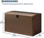 Large 130 Gallon Outdoor Storage Box, Waterproof & Lockable Outdoor Deck Box for Garden Tools, Pool Accessories & Cushions - Image 4