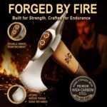 Grumpy Bear 15" Survival Axe Camping Hatchet – Forged High Carbon Steel Blade with Walnut Wood Handle – Anti-Slip Grip – Ideal for Bushcraft, Wood Splitting & Outdoor Adventures Sliver - Image 3