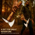 Grumpy Bear 15" Survival Axe Camping Hatchet – Forged High Carbon Steel Blade with Walnut Wood Handle – Anti-Slip Grip – Ideal for Bushcraft, Wood Splitting & Outdoor Adventures Sliver - Image 6