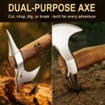 Grumpy Bear 15" Survival Axe Camping Hatchet – Forged High Carbon Steel Blade with Walnut Wood Handle – Anti-Slip Grip – Ideal for Bushcraft, Wood Splitting & Outdoor Adventures Sliver - Image 7