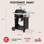Weber Performer™ 22‑Inch Smart Charcoal Grill for Outdoor Cooking – Black, Porcelain-Enameled Finish, Wi-Fi Enabled Grill with Prep Table, & Weber Connect, Kettle - Image 5