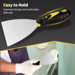 Putty Knife, 4Pcs Spackle Knife Set (2, 3, 4, 5 in), Stainless Steel Paint Scraper, Taping Knife Tool for Repairing Drywall, Removing Wallpaper, Applying Putty, Plaster, Cement, Adhesive - Image 4