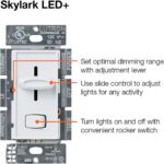 Lutron Skylark LED+ Dimmer Switch for Dimmable LED, Lutron Dimmer Switch For Halogen and Incandescent Bulbs, 150W/Single-Pole or 3-Way, SCL-153P-WH, White - Image 7