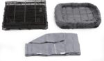 MidWest Homes for Pets Double Door 42-inch Dog Crate Kit, Bundle Includes a Two-Door Cage, Matching Gray Bed and Crate Cover, For Large Sized Breeds - Image 5