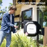 1/2" x 165 FT Retractable Garden Hose Reel,Outdoor Garden Hose Reels - Self Retract Wall Metal Mount Hose Reel Automatic Storage(Black） - Image 9
