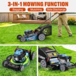 SENIX Gas Lawn Mower, 22" Self Propelled Gas Powered Lawnmower with 170cc OHV 4-Cycle Engine, 3-in-1 Walk-Behind Push Lawn Mower, 6-Position Height Adjustment - Image 6