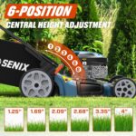 SENIX Gas Lawn Mower, 22" Self Propelled Gas Powered Lawnmower with 170cc OHV 4-Cycle Engine, 3-in-1 Walk-Behind Push Lawn Mower, 6-Position Height Adjustment - Image 7