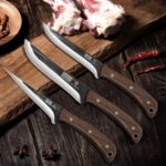 HOSHANHO Butcher Knife Set 3-Piece, Super Sharp Hand Forged Fillet Knife & Dividing Knives & Paring Knives Set, Upgraded High Carbon Stainless Steel Meat Cutting for Home, Outdoor - Image 7