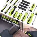 FASTPRO 220-Piece Home Tool Set, Household Repairing Tool Kit, with 12-Inch Wide Mouth Open Storage Tool Bag, Green - Image 9