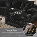 108" Boneless Couches for Living Room, L Shaped Comfy Cloud Modular Sectional Memory Foam Deep Seat Boneless Couch, No Assembly Required Boneless Sofa for Living Room with Right Facing Chaise, Black - Image 5